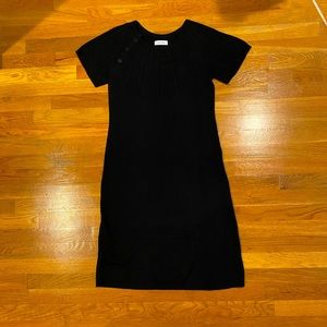 Black short sleeve sweater dress
